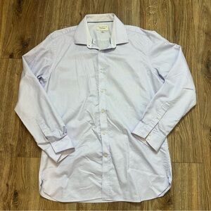 Ted Baker Endurance Blue Flip Cuff Dress Casual Shirt Size 16.5 34/35 Preppy